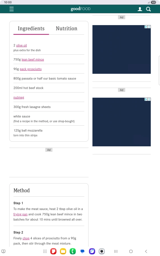 Go to the required screen.