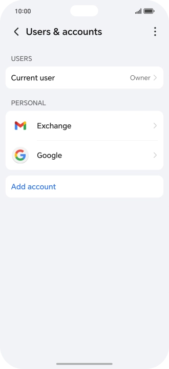 Press the required account type.