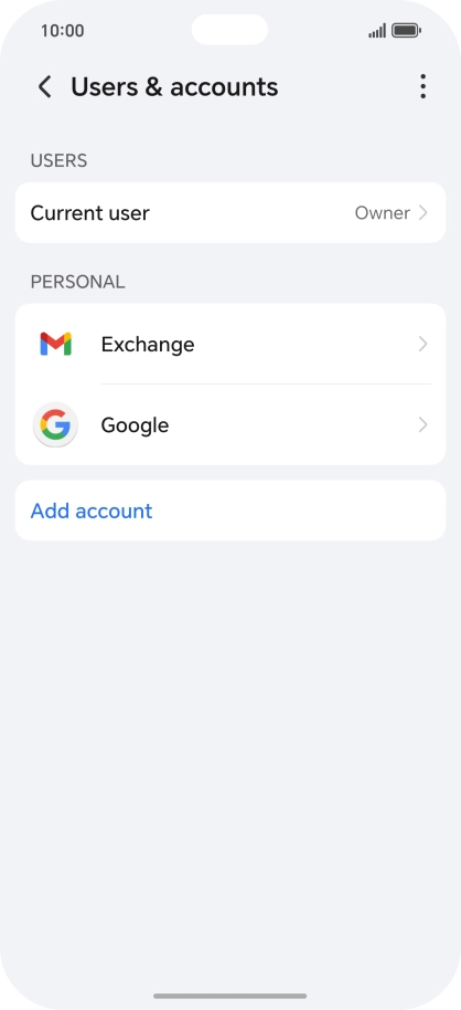 Press the required account type.