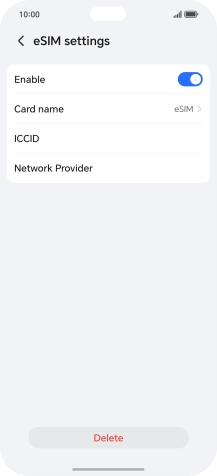 Press Delete and follow the instructions on the screen to delete your eSIM.