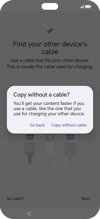 Press Copy without cable.