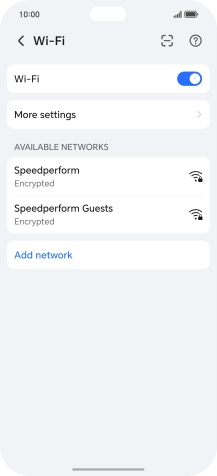 Press the required Wi-Fi network.