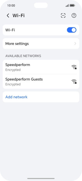Press the required Wi-Fi network.