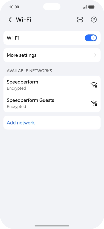 Press the required Wi-Fi network.