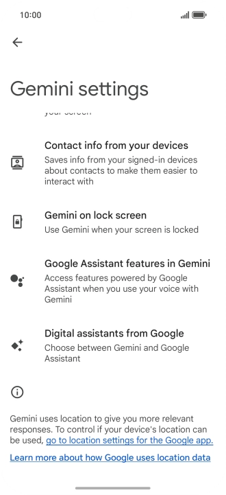 Press Digital assistants from Google.