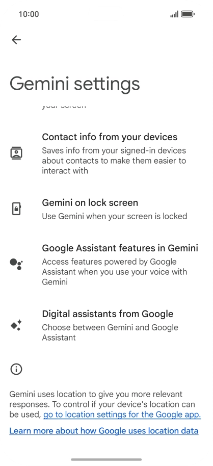 Press Digital assistants from Google.