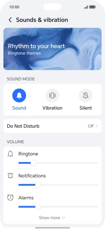 Press the required setting below 