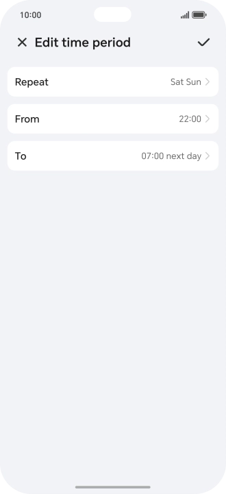 Follow the instructions on the screen to select settings for automatic activation of Do Not Disturb.