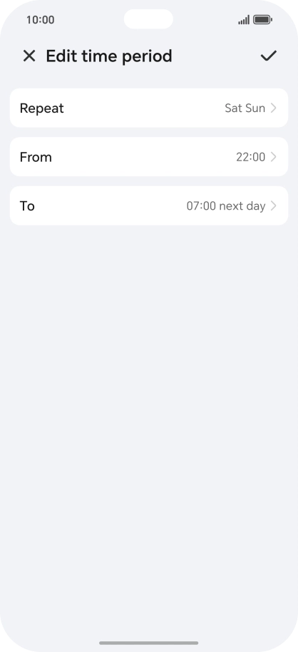 Follow the instructions on the screen to select settings for automatic activation of Do Not Disturb.