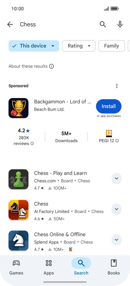 Press the required app. Press the required app.