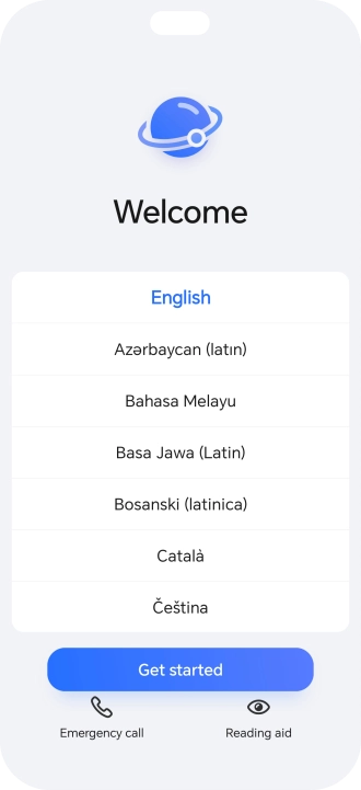 Press the required language.