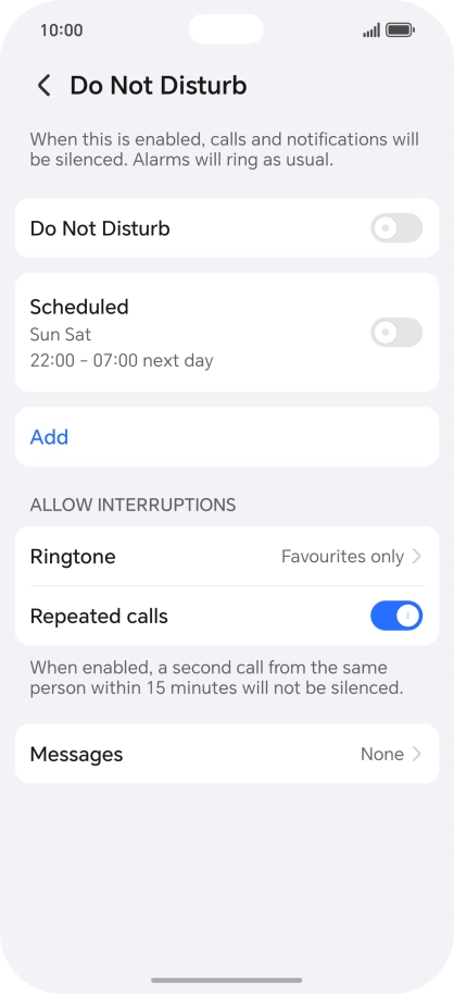 Press the indicator next to 