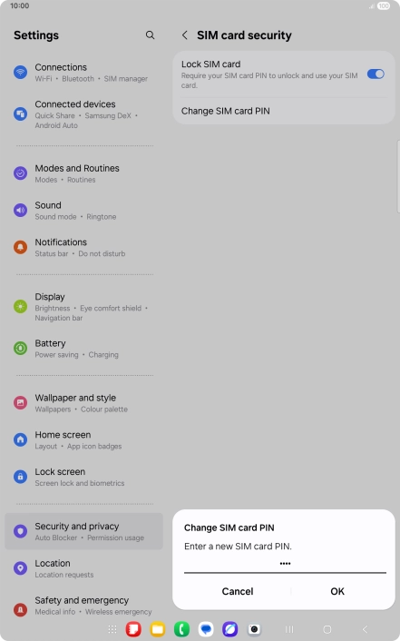 Key in a new four-digit PIN and press OK.