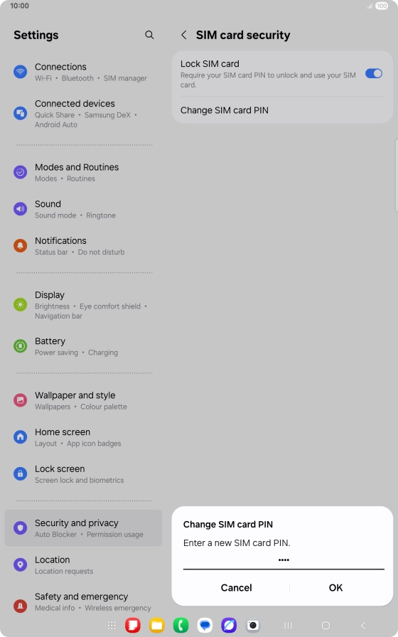 Key in a new four-digit PIN and press OK.
