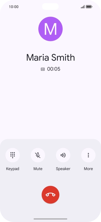 Press the end call icon.