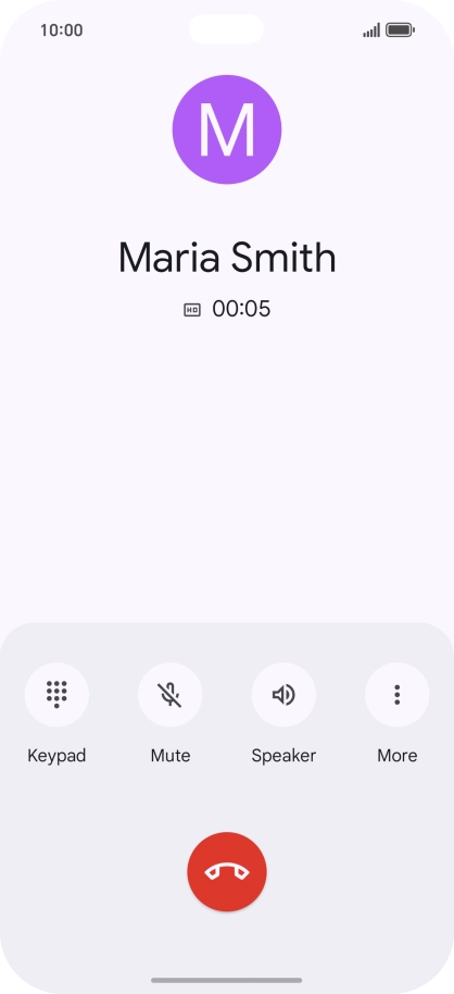Press the end call icon.