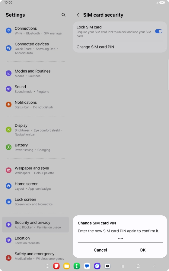 Key in the new PIN again and press OK.
