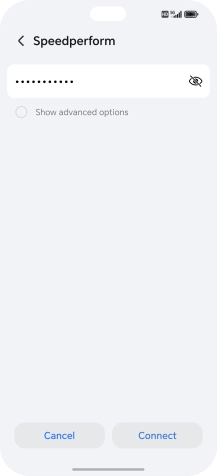 Key in the password for the Wi-Fi network and press Connect.