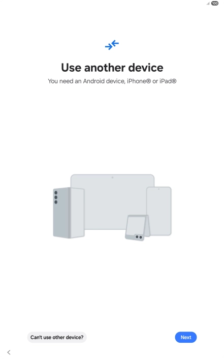 Press Can't use other device?.