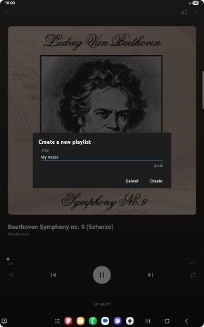 Key in a name for the playlist and press Create.
