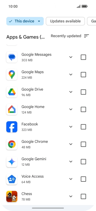 Press the required app. Press the required app.