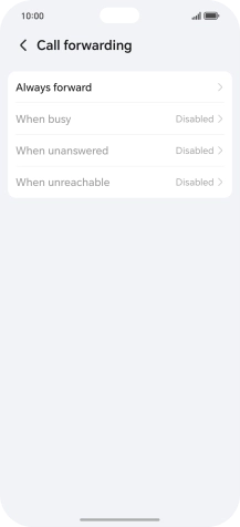 Press the required divert type. Press the required divert type.