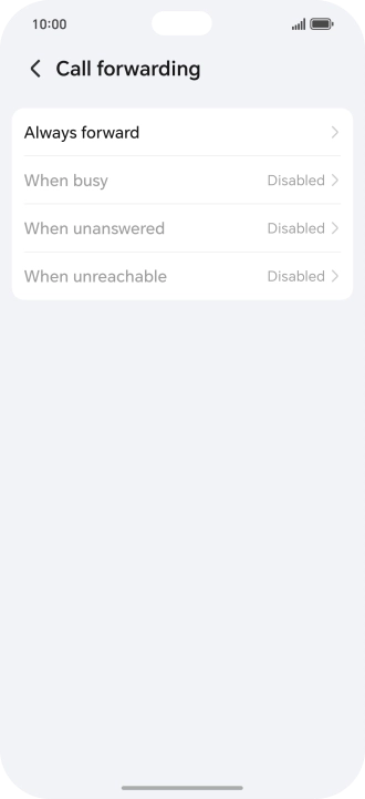 Press the required divert type. Press the required divert type.
