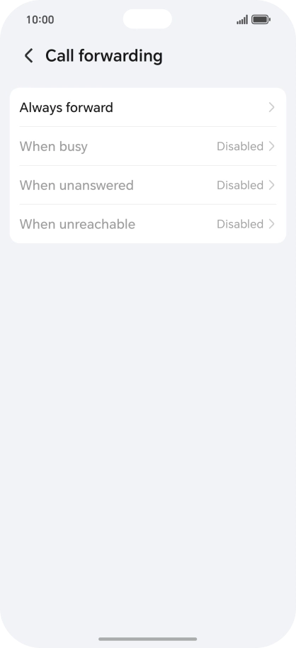 Press the required divert type. Press the required divert type.