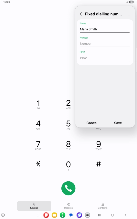 Press Number and key in the required phone number.