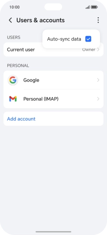 Press Auto-sync data to turn the function on or off. Press Auto-sync data to turn the function on or off.