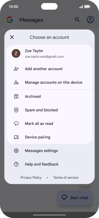 Press Messages settings.