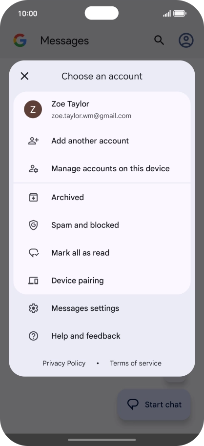 Press Messages settings.