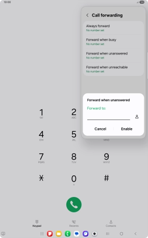 Key in +447836121121 and press Enable.