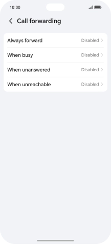 Press the required divert type. Press the required divert type.