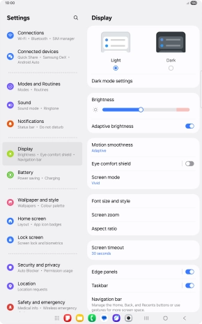 Press Screen timeout.