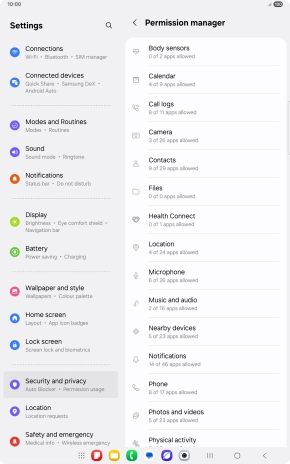 Press the required category.