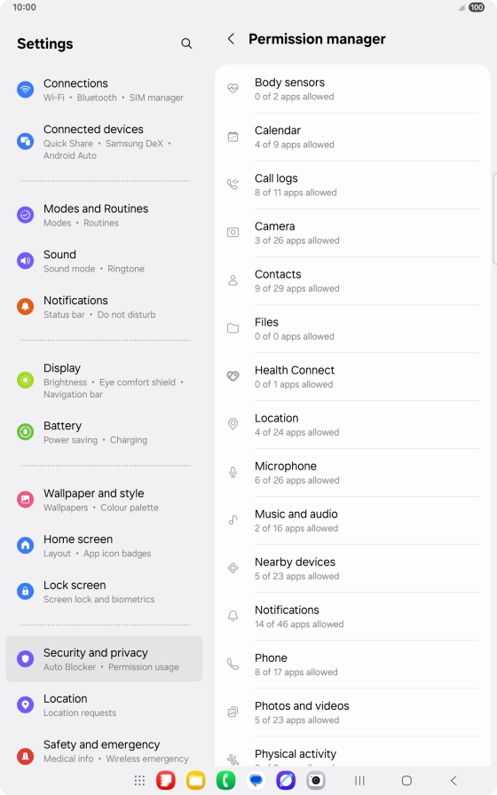 Press the required category.