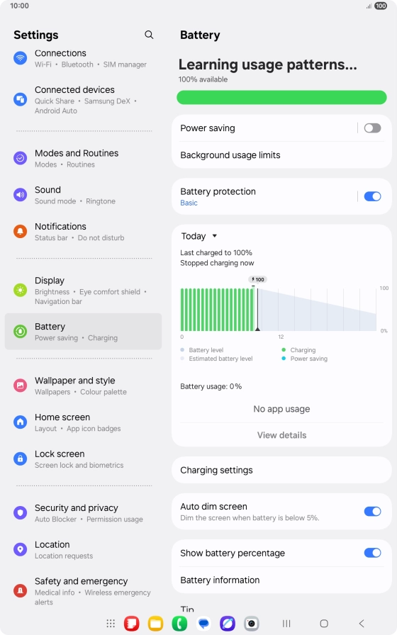 Press the indicator next to 