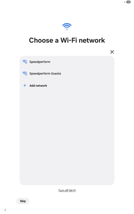 Press the required Wi-Fi network.