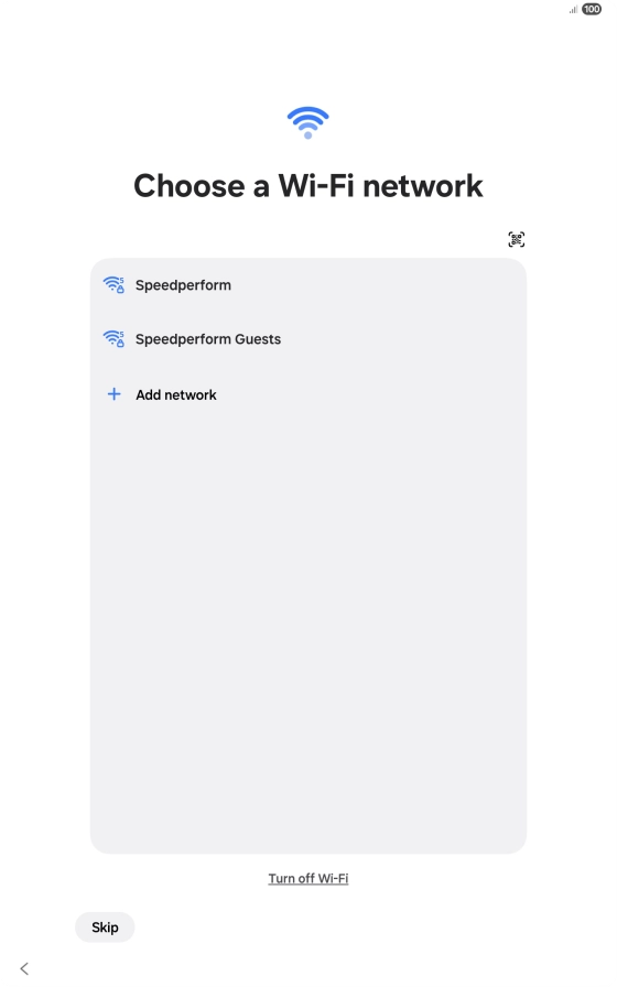 Press the required Wi-Fi network.