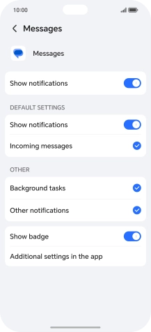 Press the indicator next to 
