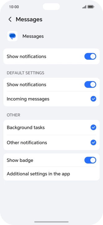 Press the indicator next to 