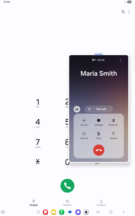 Press the end call icon.