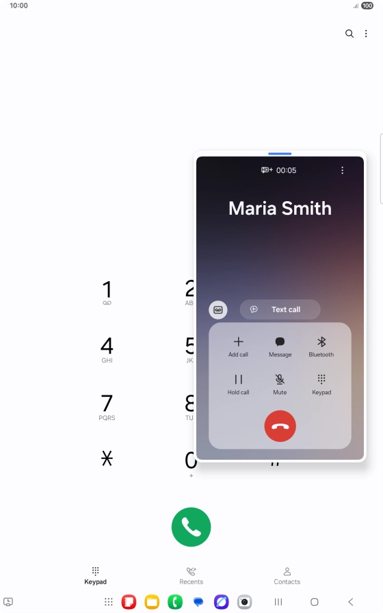 Press the end call icon.