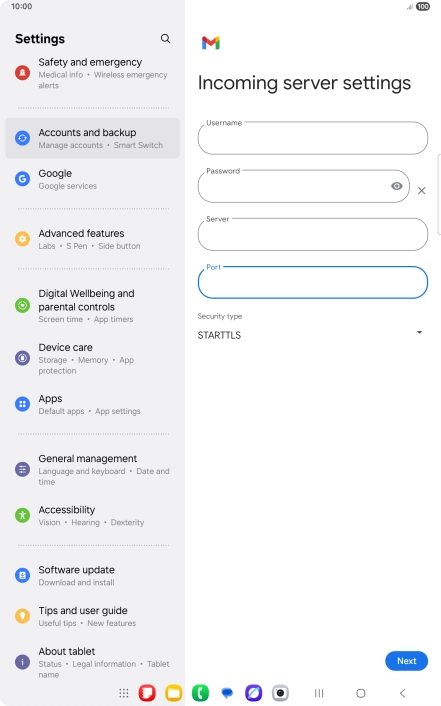 Press the drop down list below 