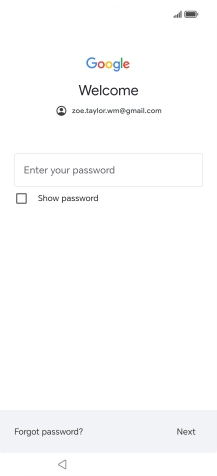 Press Enter your password and key in the password for your Google account.