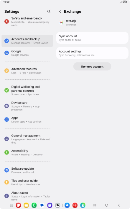Press Remove account.