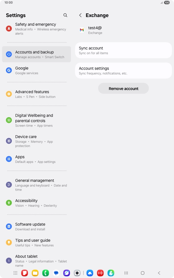 Press Remove account.