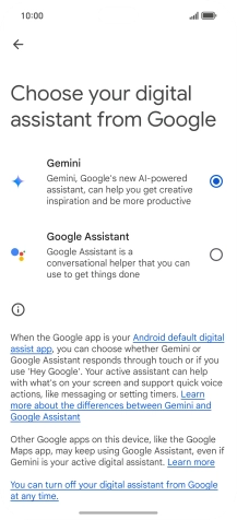 Press the required voice control assistant.
