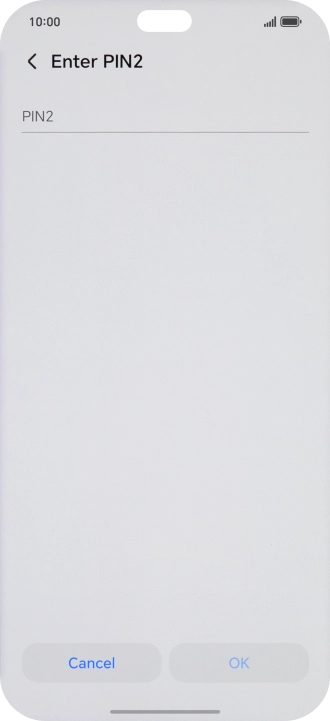 Press PIN2 and key in your PIN2. The default PIN2 is 1111.